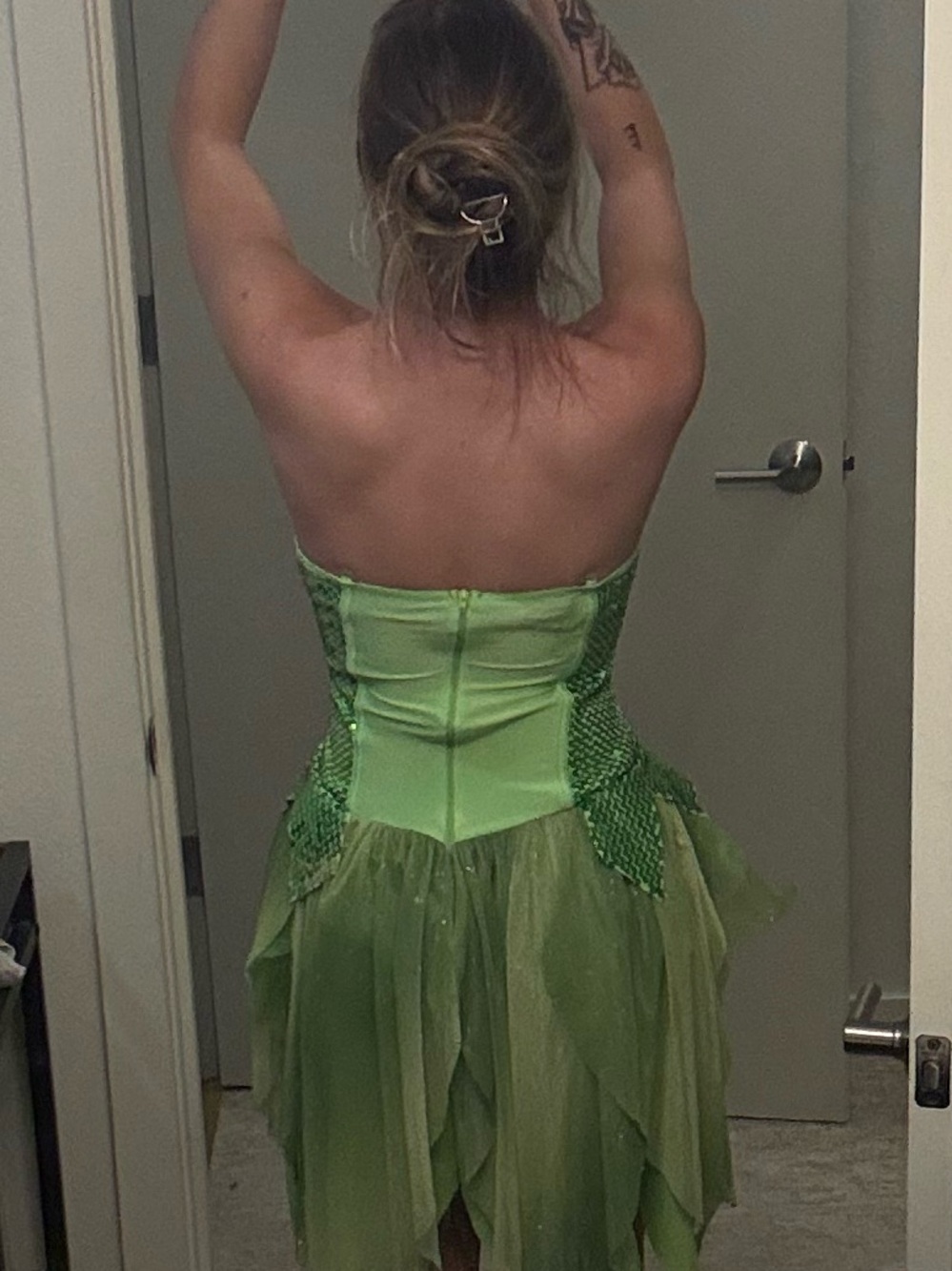 Strapless disney tinker bell costume size small place for straps zip up - Picture 2 of 10